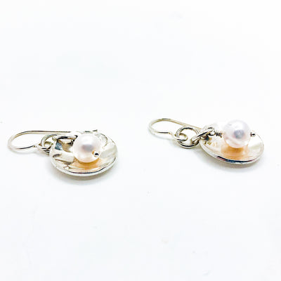 Sterling BP Oyster Earrings with White Pearl