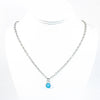 Sterling Aqua Blue Druzy Necklace