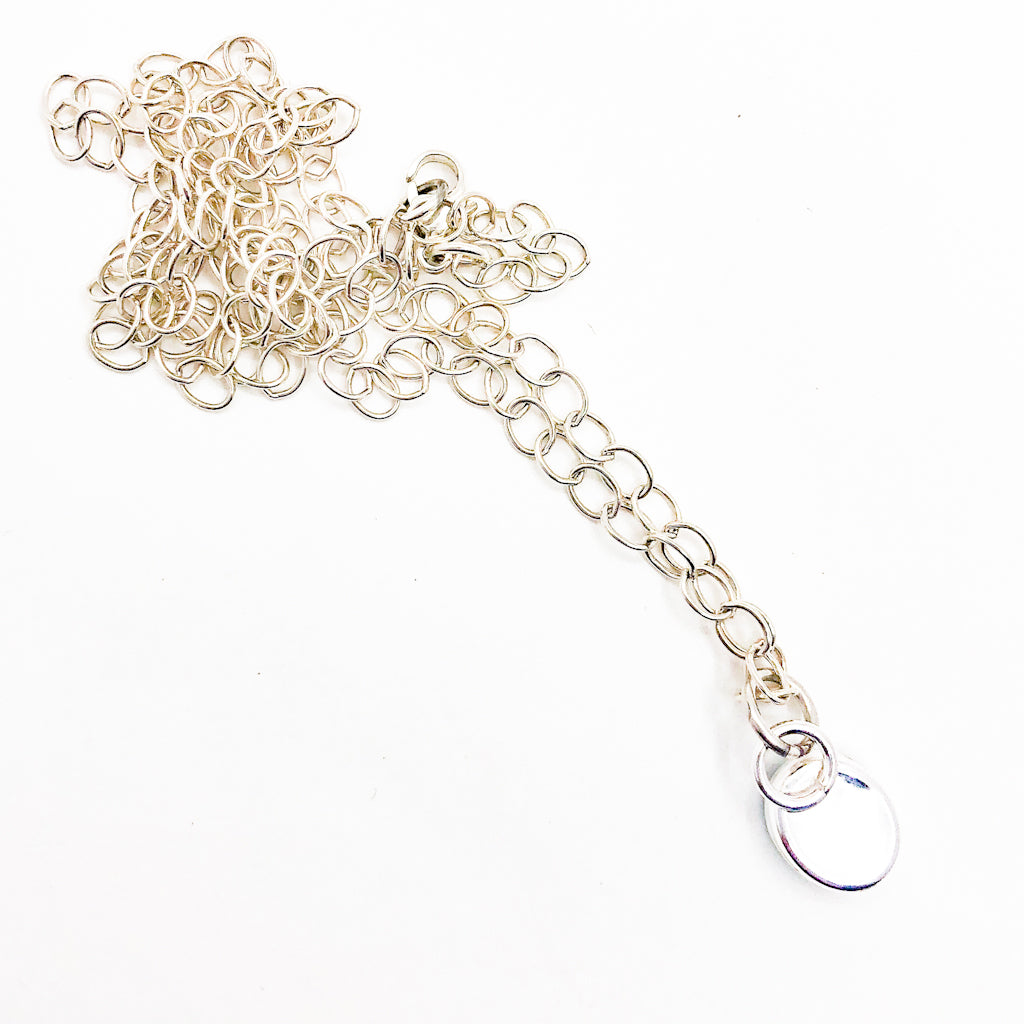 Sterling Aqua Blue Druzy Necklace