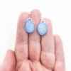 Sterling Aqua Blue Druzy Earrings