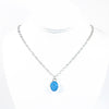 Sterling Aqua Blue Druzy Necklace