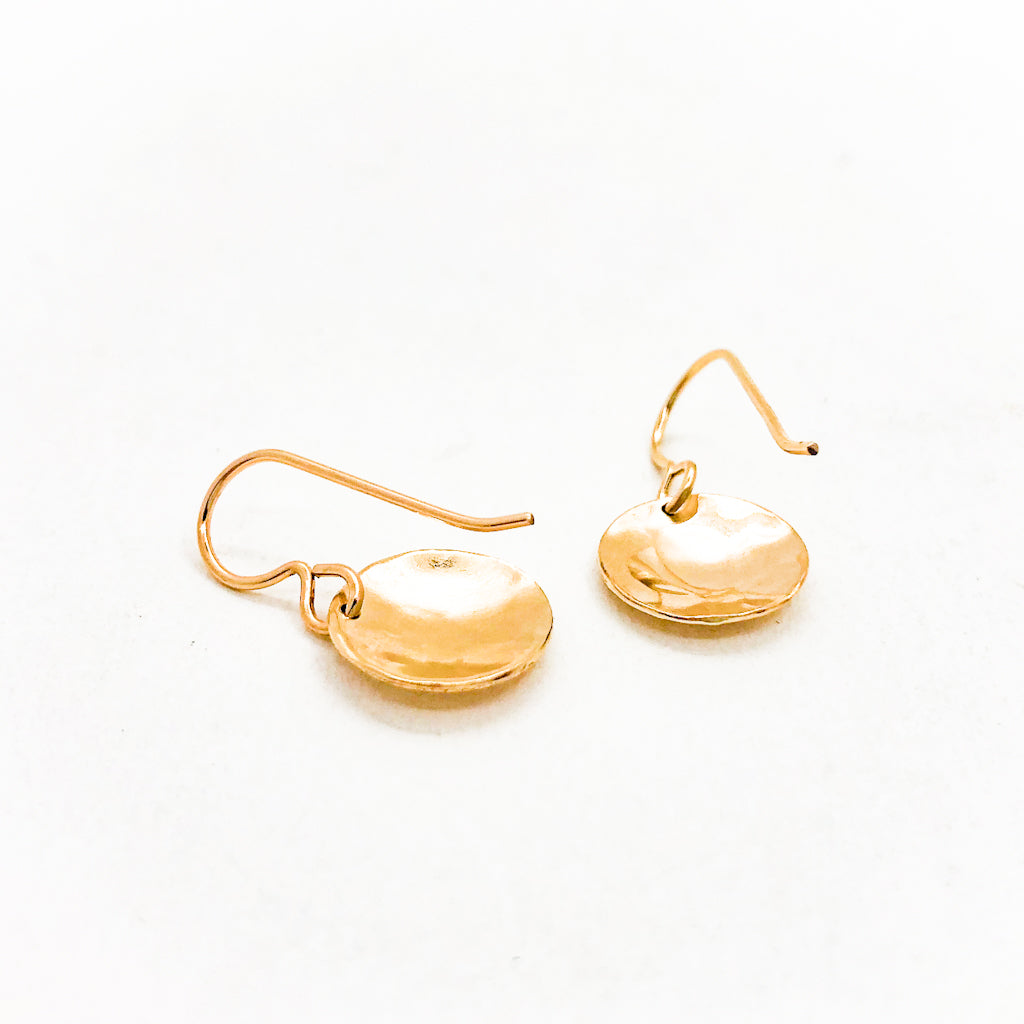Small Hammered Dome Disc Earrings