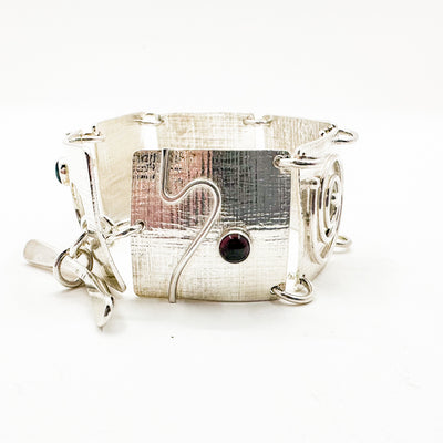 Sterling Plumb Bobless Bracelet with Gemstones