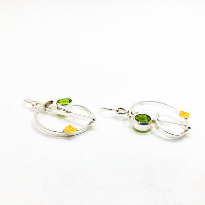 Slightly Clef Earrings with Peridot