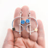 Slightly Clef Earrings with Swiss Blue Topaz