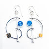 Slightly Clef Earrings with Swiss Blue Topaz