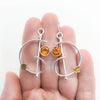 Slightly Clef Earrings with Citrine