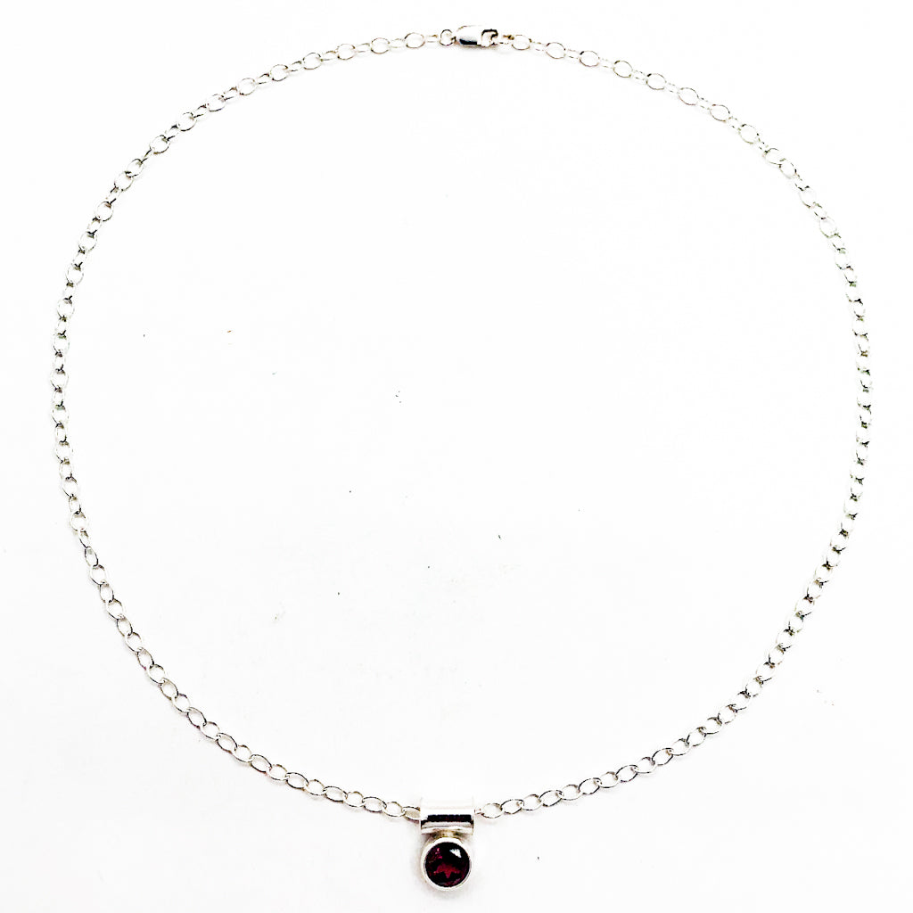 Sterling Garnet Necklace