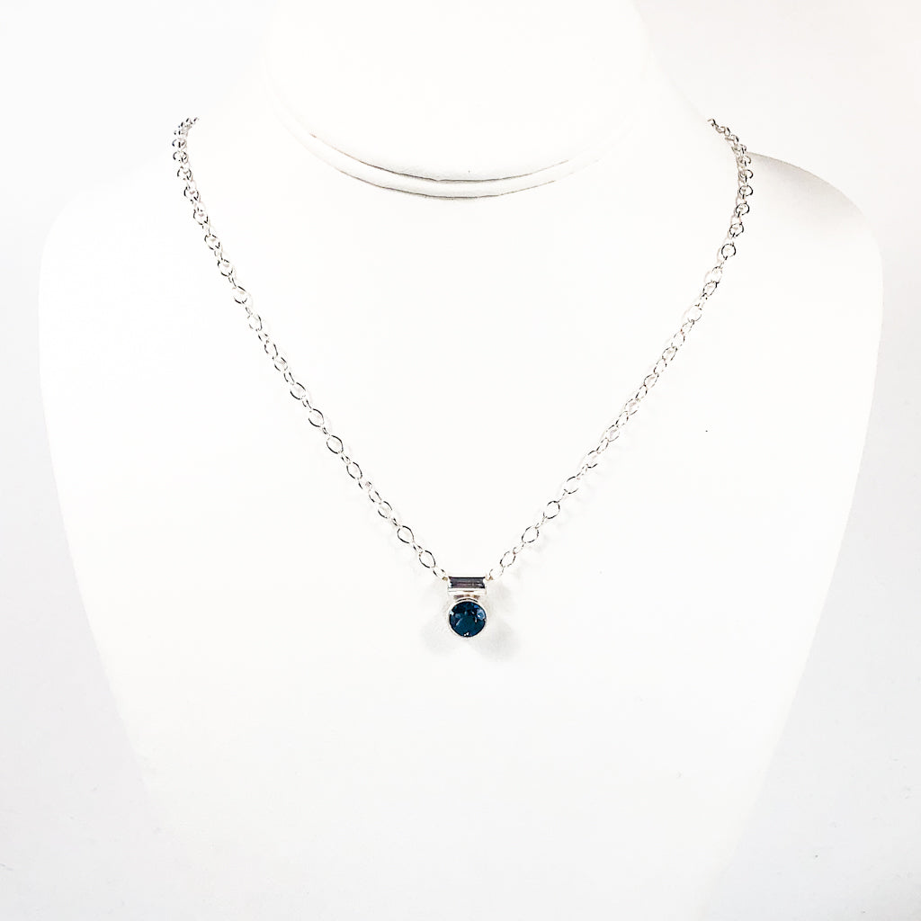 Sterling Swiss Blue Topaz Necklace