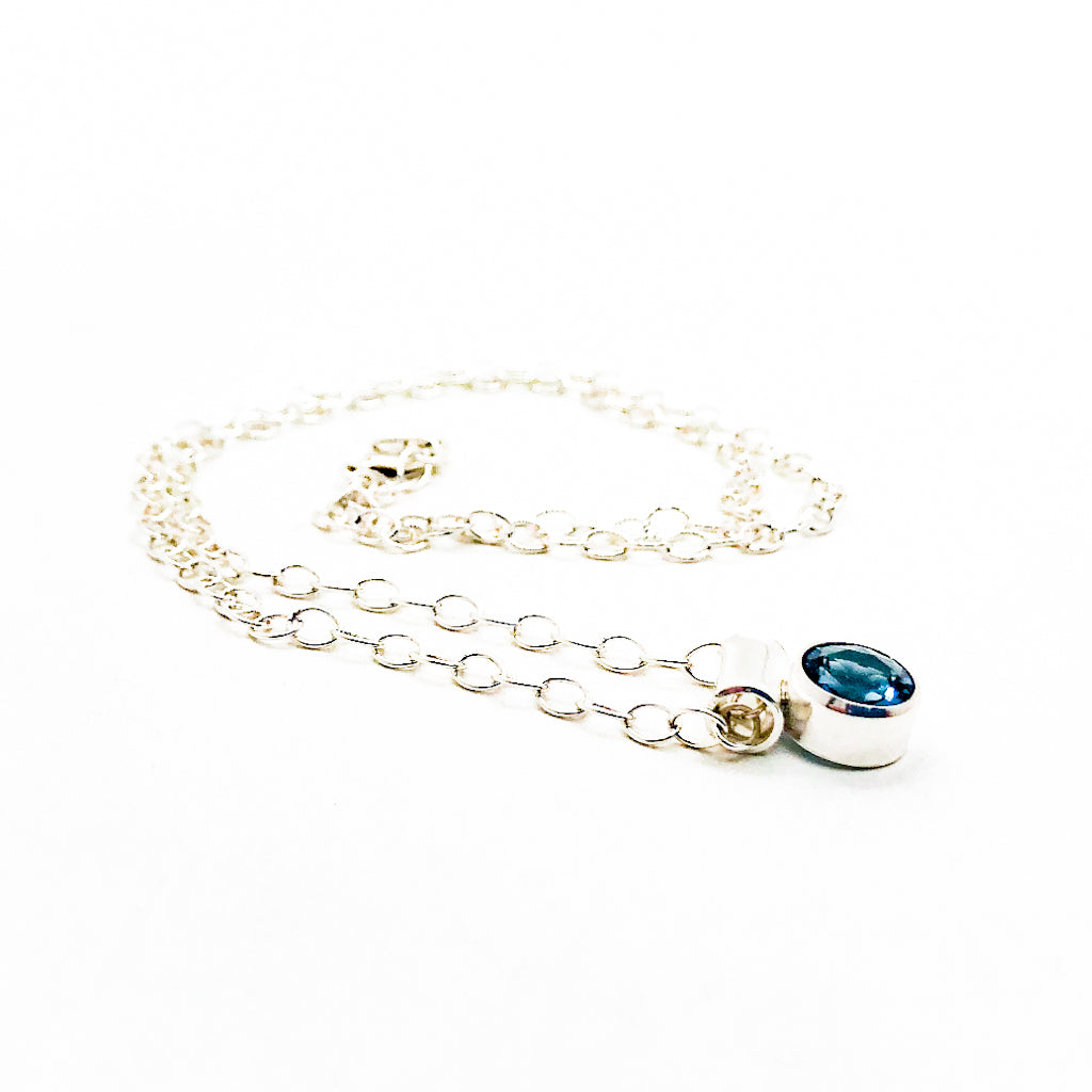 Sterling Swiss Blue Topaz Necklace