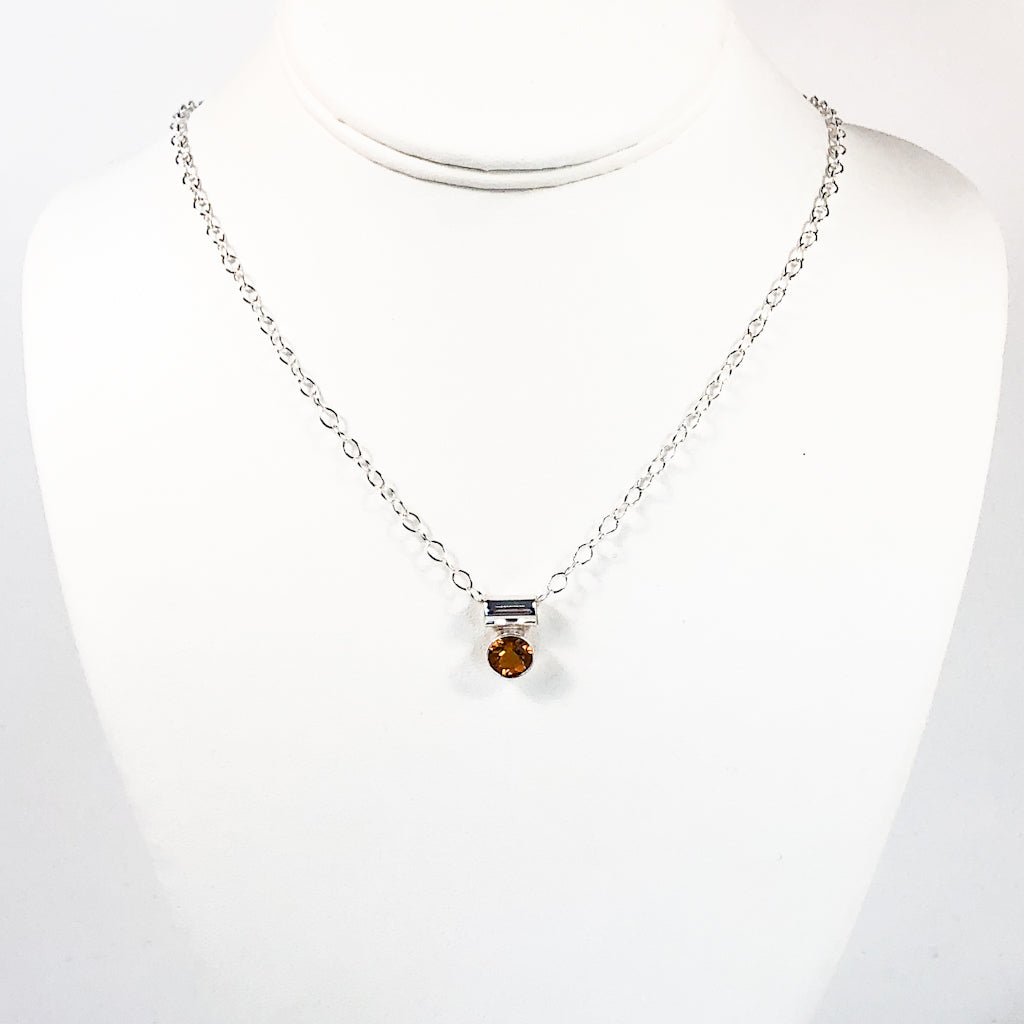 Sterling Teardrop Citrine Necklace