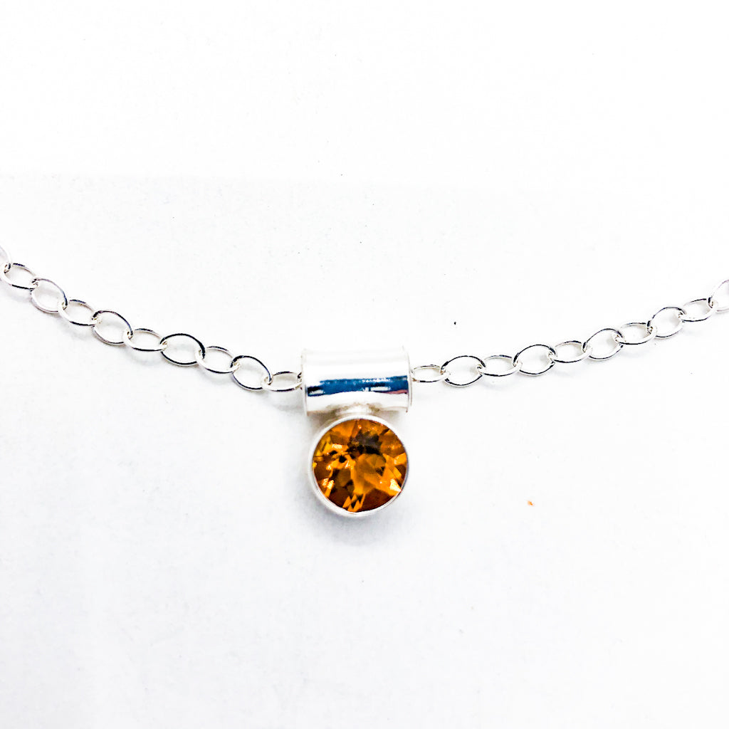Sterling Teardrop Citrine Necklace