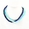 Lapis and Chalcedony Triple Strand Necklace