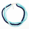 Lapis and Chalcedony Triple Strand Necklace