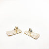 Sterling & 24k Cheesecloth Rectangle Earrings