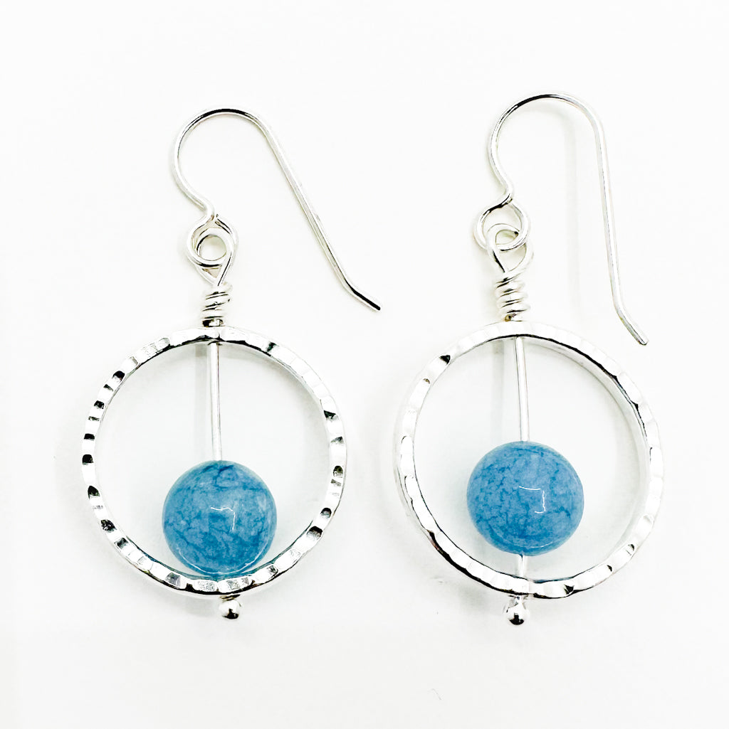 Sterling Not Naught Round Gemstone Earrings
