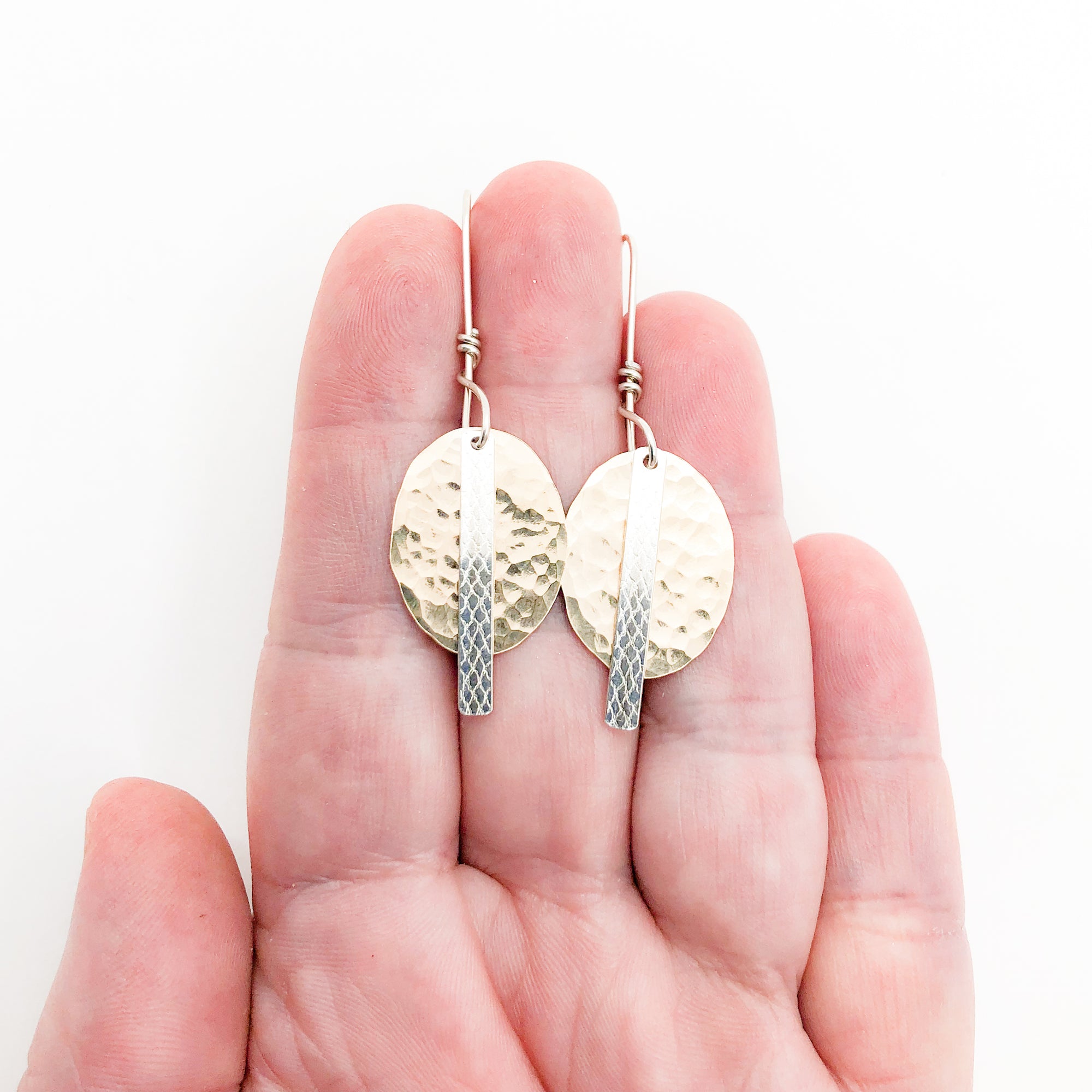 Sterling & 14k Gold Filled Susan Bi Oval Earrings