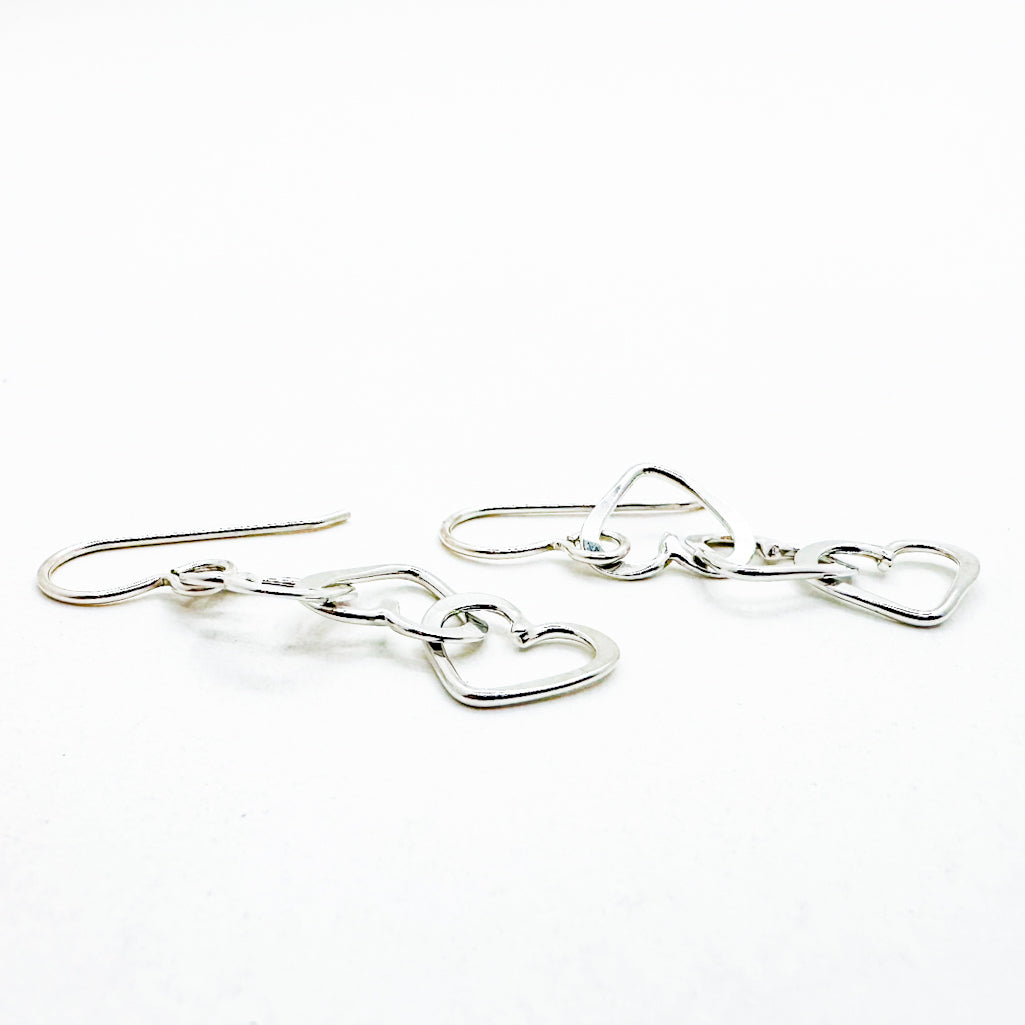 Small Triple Heart Earrings