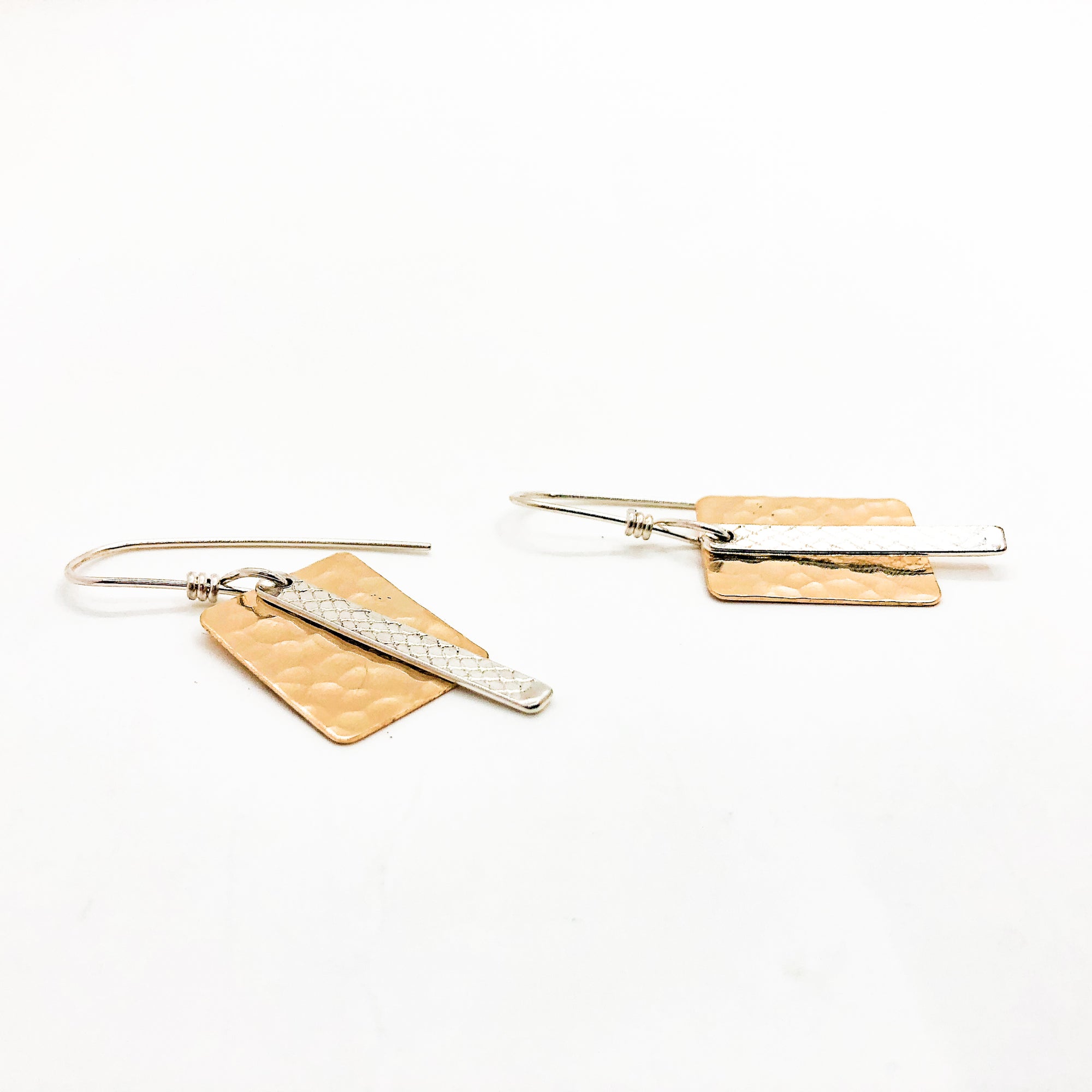 Sterling & 14k Gold Filled Susan Bi Rectangle Earrings