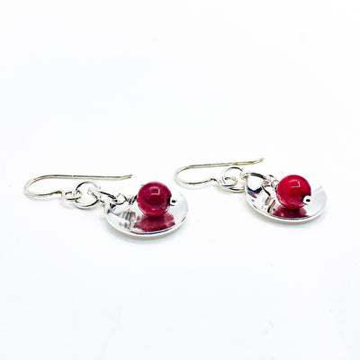 Sterling BP Oyster Earrings with Red Coral