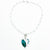 Sterling Azurite Malachite Heart with London Blue Topaz Necklace on Handmade Chain