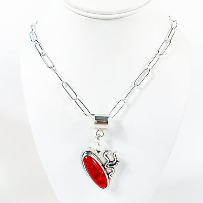 Sterling Rosarita Heart Necklace on Handmade Chain