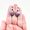 Sterling Classic Link Cape Amethyst Earrings