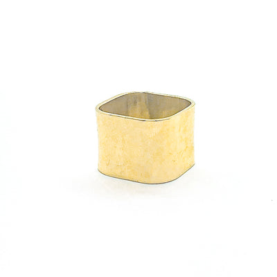 side angle view of 14k Gold Square Stovepipe Ring by Judie Raiford in size 9
