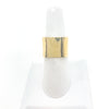 14k Gold Square Stovepipe Ring by Judie Raiford in size 9 on white ring display stand