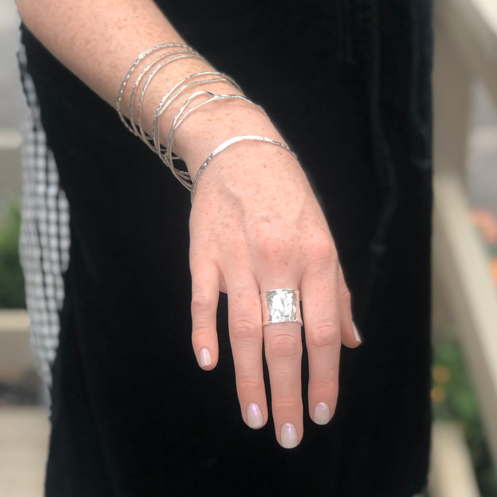 Sterling X Texture Anticlastic Ring