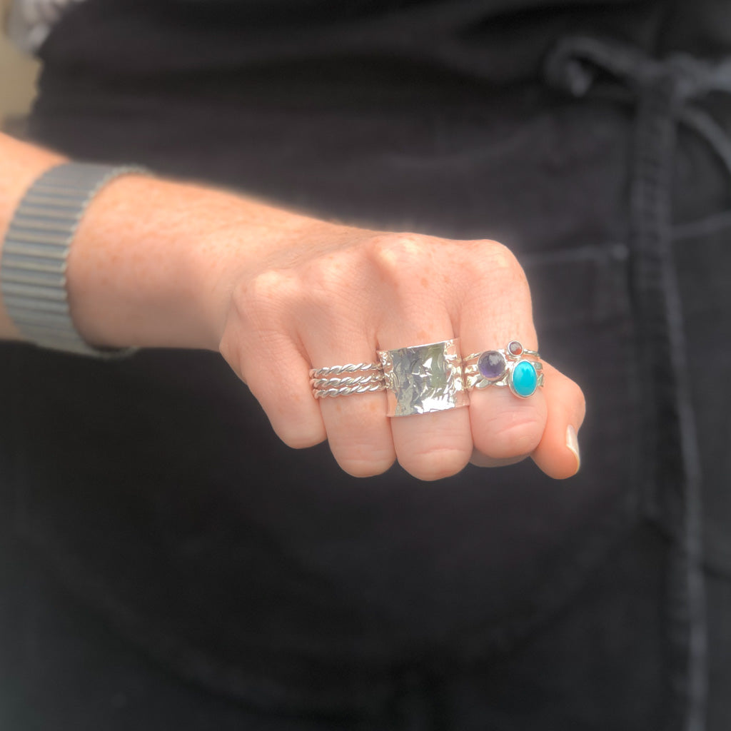 No Stone Sterling Stack Ring