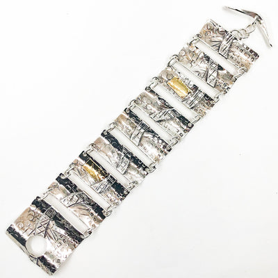 Sterling and 24k Narrow Rescue Me Bracelet by Judie Raiford