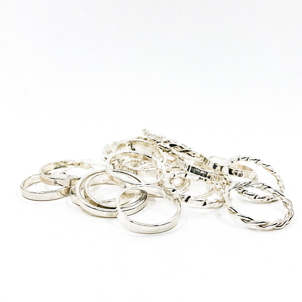 No Stone Sterling Stack Ring