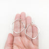 Sterling Square Forged Hoop Earrings