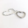 side angle view of Sterling Heart Keyring by Judie Raiford