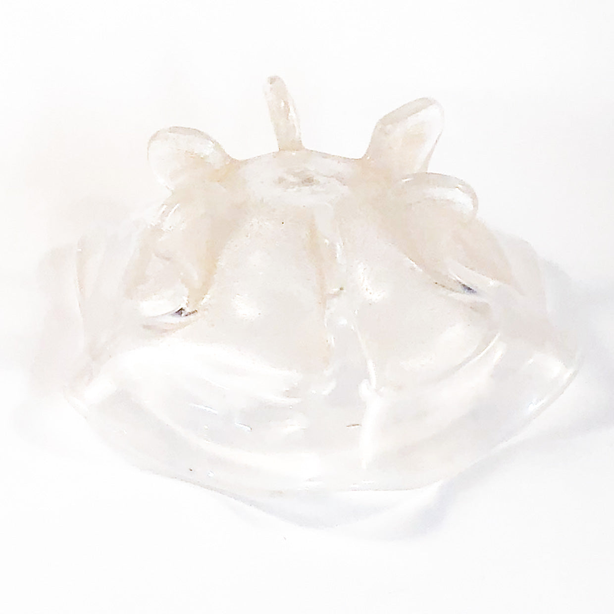 bottom view of Small Bowl with White, Pink, and Blue Luster by Neal Drobnis