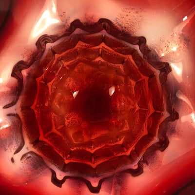detail view of Large Copper Ruby Bowl by Neal Drobnis