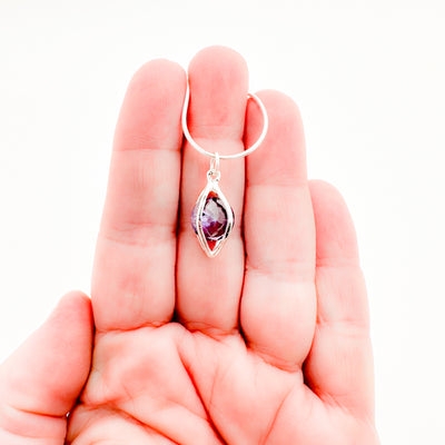 Sterling and Cubic Zirconia Amethyst Cage Necklace