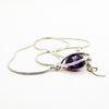 Sterling and Cubic Zirconia Amethyst Cage Necklace