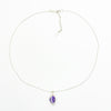 Sterling and Cubic Zirconia Amethyst Cage Necklace