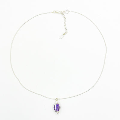 Sterling and Cubic Zirconia Amethyst Cage Necklace