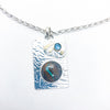 Sterling & 24k Gold Australian Opal with London Blue Topaz Necklace