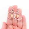 Small Hoop Earrings with Opal Beads