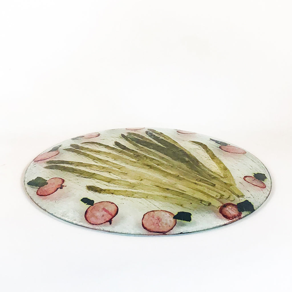 Glass Plate with Asparagus & Radish
