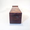 artist mark view of Matchstick Box with Purple Heart, Lacewood and Ebony by Kevin Dugan