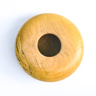overhead view of Spalted Pecan Bowl Vase by Kevin Dugan
