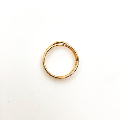 over top view of size 6.5 14k Gold Filled Infinity Ring by Donna Burdic
