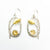 Sterling and 22k Citrine Small Oval Leaf Hook Earrings by Donna Burdic