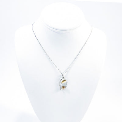 Sterling and 22k Citrine Small Oval Necklace