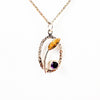 Sterling and 22k Amethyst Small Oval Necklace